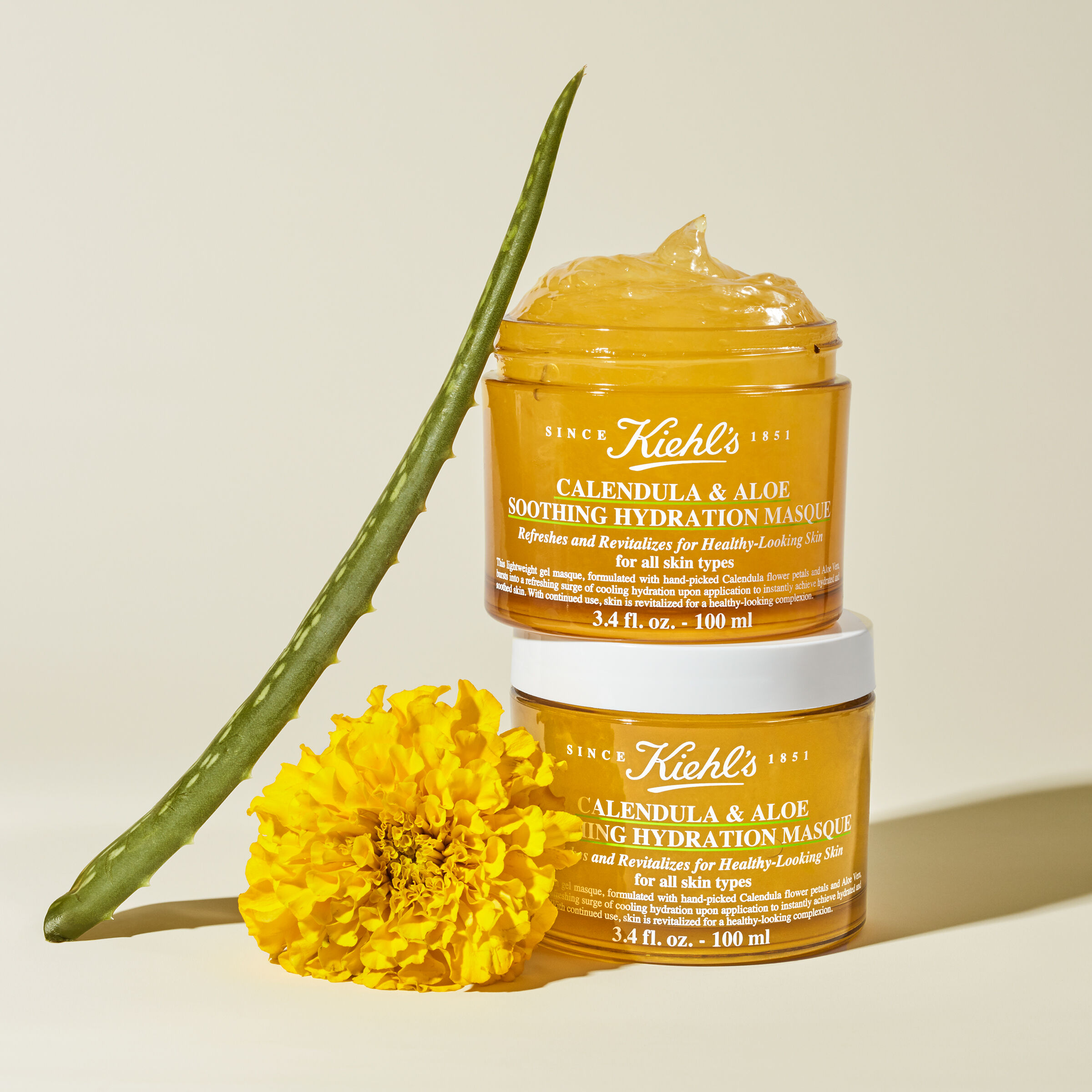 ماسك الترطيب والتهدئة بالكاليندولا والألو فيرا